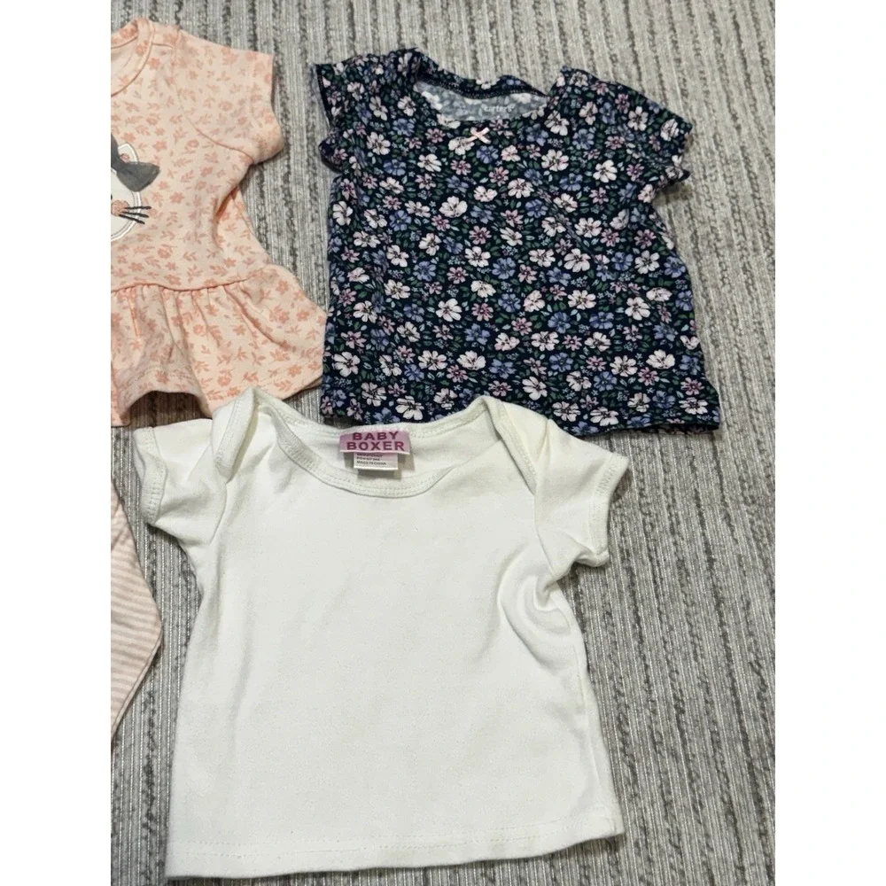 Baby Girl Clothes Lot 3-6‎ Months Carter's Mini Bean Dresses Tops 5 Pc Bundle
